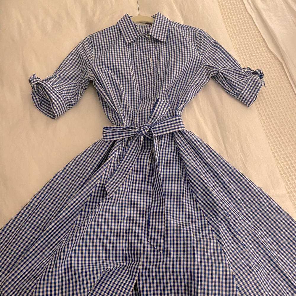 Calvin Klein blue checkered dress